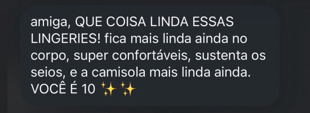 Feedback Cliente UseSensy - Que coisa linda essas lingeries